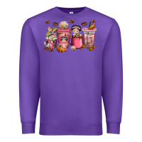 Purple cafecito y chisme coffee cups Premium Sweatshirt - texasbilliewilder