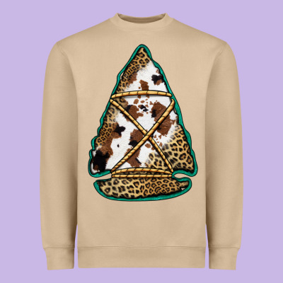 Cowhide Leopard Arrowhead Heavyweight Sweatshirt Designed By Jasminsmagicworld