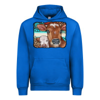 Cobalt Cows Serape Leopard Gemstone Urban Hoodie - CowCowDesign