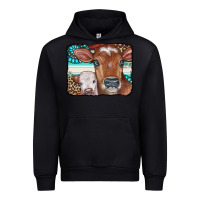 Foreset Green Cows Serape Leopard Gemstone Urban Hoodie - CowCowDesign