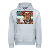 Heather Grey Cows Serape Leopard Gemstone Urban Hoodie - CowCowDesign