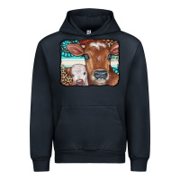 Navy Cows Serape Leopard Gemstone Urban Hoodie - CowCowDesign