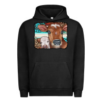Pigment Black Cows Serape Leopard Gemstone Urban Hoodie - CowCowDesign