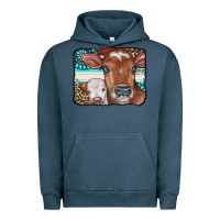 Pigment Midnight Navy Cows Serape Leopard Gemstone Urban Hoodie - CowCowDesign