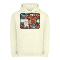 Pigment Pistachio Cows Serape Leopard Gemstone Urban Hoodie - CowCowDesign