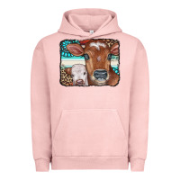 Pigment Salmon Cows Serape Leopard Gemstone Urban Hoodie - CowCowDesign