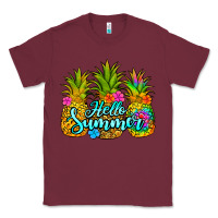 Burgundy hello summer pineapple Classic Tee - Jasminsmagicworld