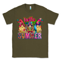 Army Green Hello summer Gnome Classic Tee - CowhideDigitalArt