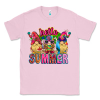 Bubblegum Pink Hello summer Gnome Classic Tee - CowhideDigitalArt