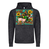 Vintage Black western farm tractor pig rooster cow sunflowers Vintage Hoodie - Artiststas