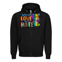 Black Spread Love Not Hate Zipper Hoodie - BundleAndBundleShop