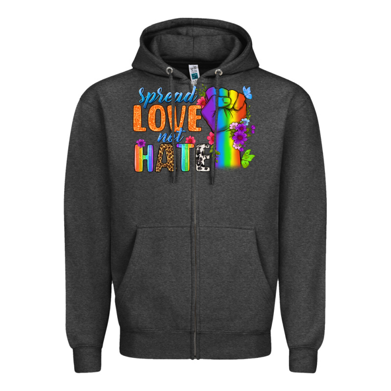 Spread Love Not Hate Zipper Hoodie by BundleAndBundleShop | Teevron