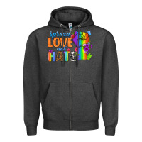 Charcoal Heather Spread Love Not Hate Zipper Hoodie - BundleAndBundleShop
