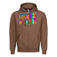 Chestnut Spread Love Not Hate Zipper Hoodie - BundleAndBundleShop