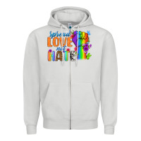 Dove Grey Spread Love Not Hate Zipper Hoodie - BundleAndBundleShop