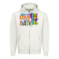 Oatmeal Heather Spread Love Not Hate Zipper Hoodie - BundleAndBundleShop