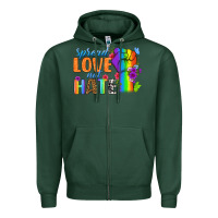 Sports Green Spread Love Not Hate Zipper Hoodie - BundleAndBundleShop