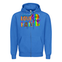 True Royal Spread Love Not Hate Zipper Hoodie - BundleAndBundleShop