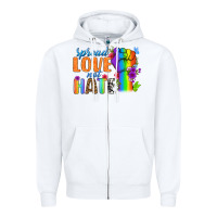 White Spread Love Not Hate Zipper Hoodie - BundleAndBundleShop