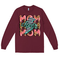 Burgundy cheer mom Long Sleeve Tee - MaliasSmallBusiness
