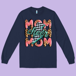 Cheer Mom Long Sleeve Tee Designed By Maliassmallbusiness