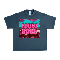 Midnight Navy rodeo babe cowhide leopard turquoise Urban Heavy Tee - BarkalooDesign