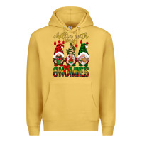 Antique Gold Chillin' with my gnomes Premium Hoodie - NancyCooperArtShop