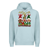 Blue Mist Chillin' with my gnomes Premium Hoodie - NancyCooperArtShop