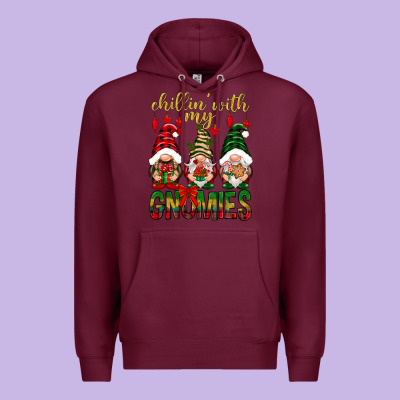 Chillin' With My Gnomes Premium Hoodie Designed By Nancycooperartshop