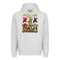 Dove Grey Chillin' with my gnomes Premium Hoodie - NancyCooperArtShop