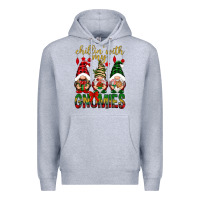 Heather Grey Chillin' with my gnomes Premium Hoodie - NancyCooperArtShop