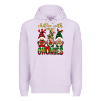Lilac Chillin' with my gnomes Premium Hoodie - NancyCooperArtShop