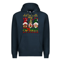 Navy Chillin' with my gnomes Premium Hoodie - NancyCooperArtShop