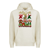 Oatmeal Heather Chillin' with my gnomes Premium Hoodie - NancyCooperArtShop