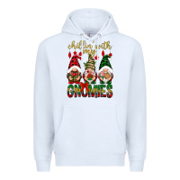 White Chillin' with my gnomes Premium Hoodie - NancyCooperArtShop
