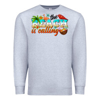 Heather Grey the beach is calling Premium Sweatshirt - NancyCooperArtShop