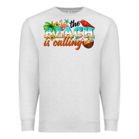 Oatmeal Heather the beach is calling Premium Sweatshirt - NancyCooperArtShop