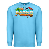 Ocean Blue the beach is calling Premium Sweatshirt - NancyCooperArtShop