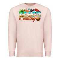 Pale Pink the beach is calling Premium Sweatshirt - NancyCooperArtShop