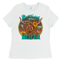 White Highland Heifer Western Ladies Tee - RanaPortraitStore