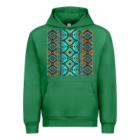 Emerald Aztec Turquoise Pattern Urban Hoodie - CowCowDesign