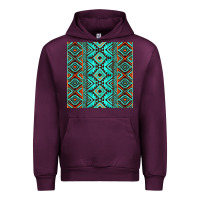 Mauve Wine Aztec Turquoise Pattern Urban Hoodie - CowCowDesign