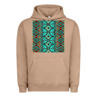 Pigment Burro Aztec Turquoise Pattern Urban Hoodie - CowCowDesign