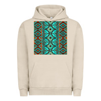 Pigment French Oak Aztec Turquoise Pattern Urban Hoodie - CowCowDesign