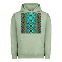 Pigment Oil Green Aztec Turquoise Pattern Urban Hoodie - CowCowDesign