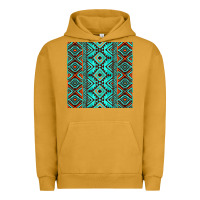 Pigment Peanut Butter Aztec Turquoise Pattern Urban Hoodie - CowCowDesign