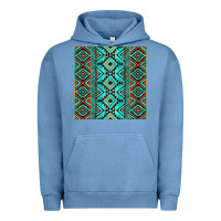 Pigment Pebble Blue Aztec Turquoise Pattern Urban Hoodie - CowCowDesign