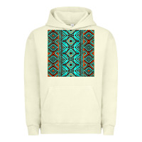 Pigment Pistachio Aztec Turquoise Pattern Urban Hoodie - CowCowDesign