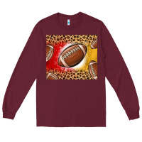 Burgundy team color red and gold football Long Sleeve Tee - MaliasSmallBusiness