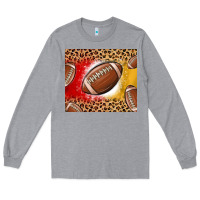 Heather Grey team color red and gold football Long Sleeve Tee - MaliasSmallBusiness